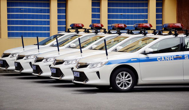 Ngắm dàn ô tô Toyota Camry (44 chiếc) do chính phủ Nhật Bản viện trợ cho công an Tp. Hà Nội
