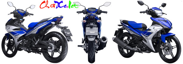 Xe Yamaha Exciter màu xanh phủ xanh đường phố
