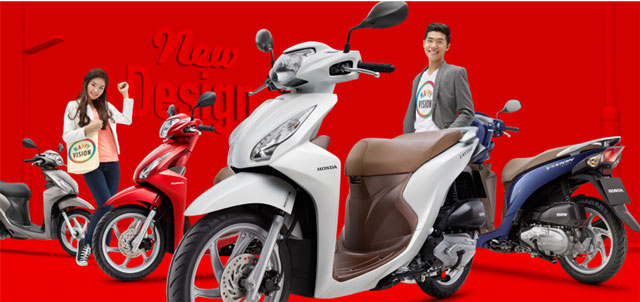 Mẫu Honda Vision mới nhất được giới thiệu có Smart Key như Honda SH